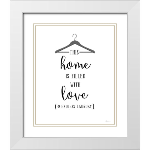 Love and Laundry White Modern Wood Framed Art Print with Double Matting by Carpentieri, Natalie
