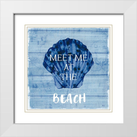 At the Beach White Modern Wood Framed Art Print with Double Matting by Jill, Susan