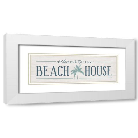 Our Beach White Modern Wood Framed Art Print with Double Matting by Carpentieri, Natalie