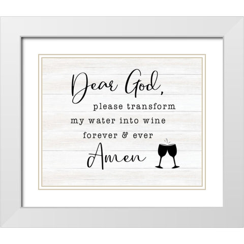 Water to Wine White Modern Wood Framed Art Print with Double Matting by CAD Designs