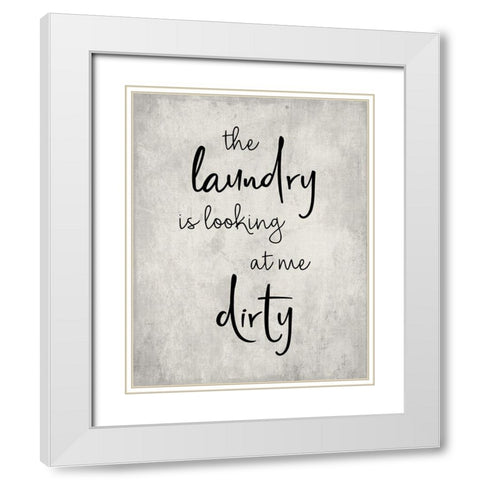 Dirty Laundry White Modern Wood Framed Art Print with Double Matting by CAD Designs