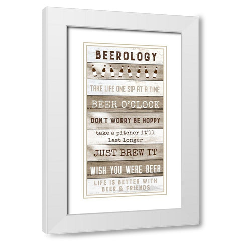 Beerology White Modern Wood Framed Art Print with Double Matting by Carpentieri, Natalie