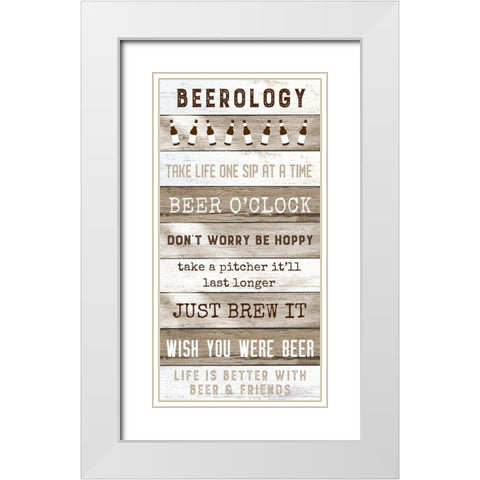 Beerology White Modern Wood Framed Art Print with Double Matting by Carpentieri, Natalie
