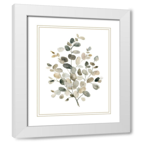 Neutral Eucalyptus I White Modern Wood Framed Art Print with Double Matting by Robinson, Carol