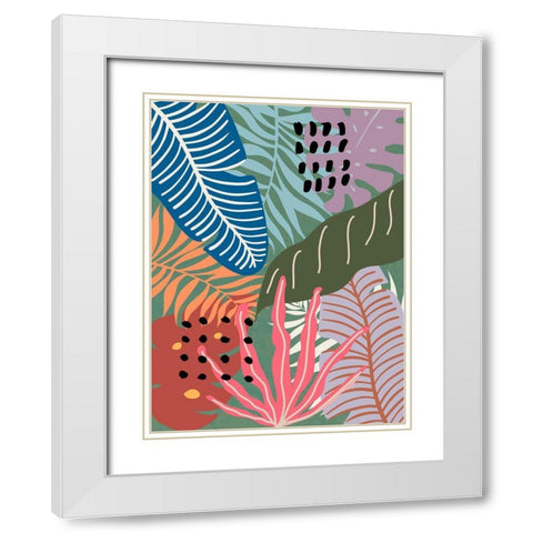 Paradise Pop I White Modern Wood Framed Art Print with Double Matting by Santiago, Daniela