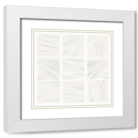 Soft Folds White Modern Wood Framed Art Print with Double Matting by Jill, Susan