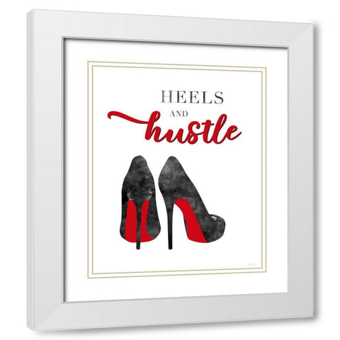 Red Heels and Hustle White Modern Wood Framed Art Print with Double Matting by Carpentieri, Natalie