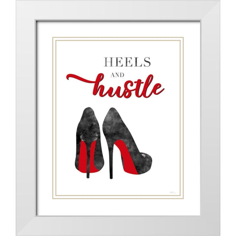 Red Heels and Hustle White Modern Wood Framed Art Print with Double Matting by Carpentieri, Natalie