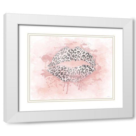 Cheetah Kisses White Modern Wood Framed Art Print with Double Matting by Carpentieri, Natalie