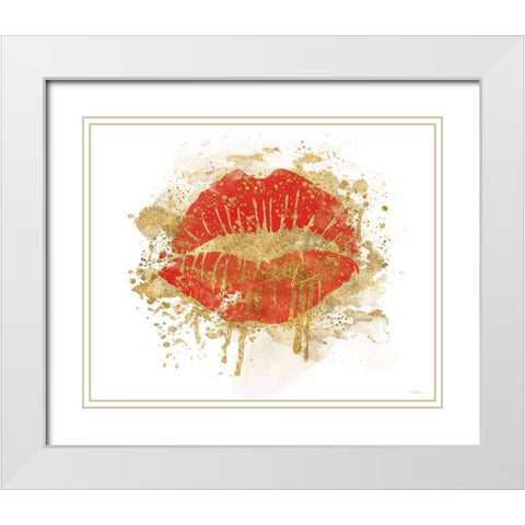Red Kisses White Modern Wood Framed Art Print with Double Matting by Carpentieri, Natalie