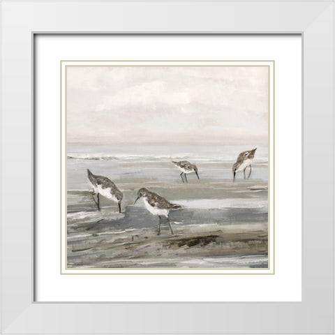 Evening Beach I White Modern Wood Framed Art Print with Double Matting by Swatland, Sally