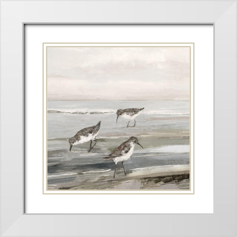 Evening Beach II White Modern Wood Framed Art Print with Double Matting by Swatland, Sally