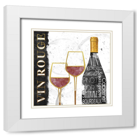 Glam Red Wine White Modern Wood Framed Art Print with Double Matting by Robinson, Carol