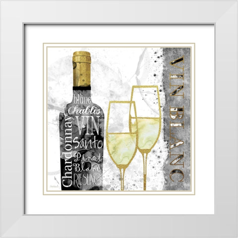 Glam White Wine White Modern Wood Framed Art Print with Double Matting by Robinson, Carol