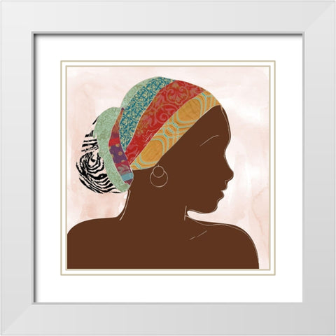 African Portrait I White Modern Wood Framed Art Print with Double Matting by Delimont, Danita
