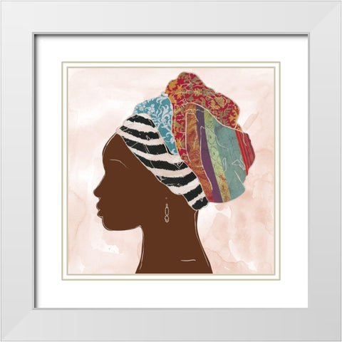 African Portrait ii White Modern Wood Framed Art Print with Double Matting by Robinson, Carol