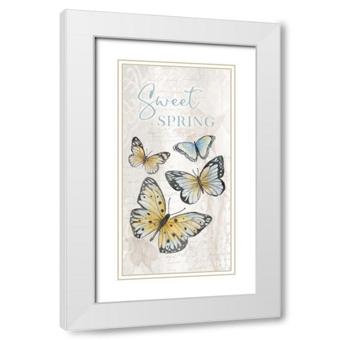 Sweet Spring White Modern Wood Framed Art Print with Double Matting by Tava Studios