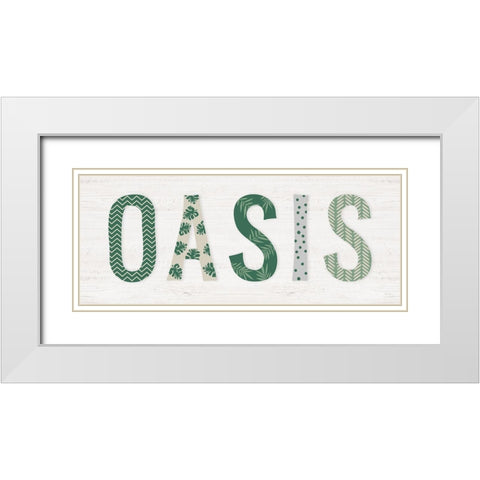 Oasis Cabana White Modern Wood Framed Art Print with Double Matting by Carpentieri, Natalie