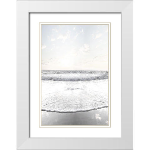 Serene Shore White Modern Wood Framed Art Print with Double Matting by Carpentieri, Natalie
