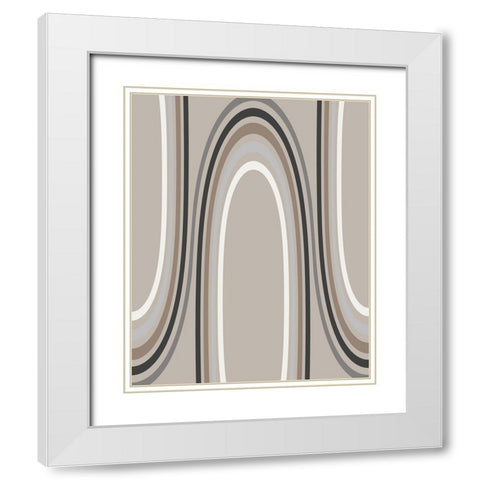 Linear Coaster White Modern Wood Framed Art Print with Double Matting by Santiago, Daniela