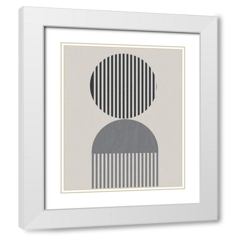 Vertical Stripes I White Modern Wood Framed Art Print with Double Matting by Santiago, Daniela