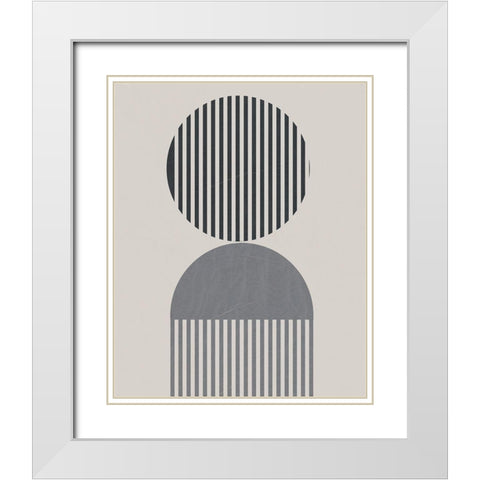 Vertical Stripes I White Modern Wood Framed Art Print with Double Matting by Santiago, Daniela
