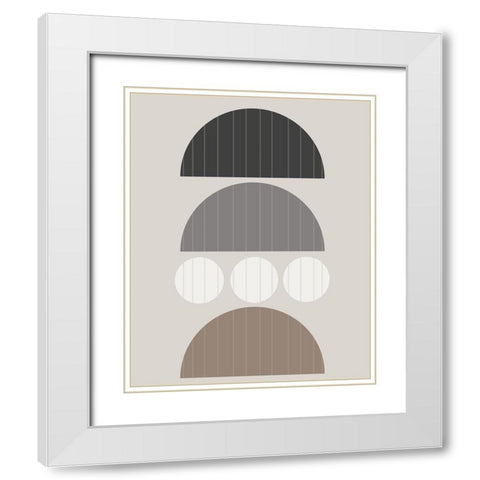 Vertical Stripes II White Modern Wood Framed Art Print with Double Matting by Santiago, Daniela