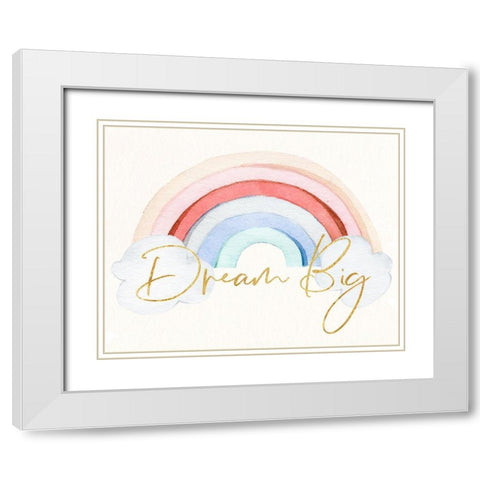 Dream Big White Modern Wood Framed Art Print with Double Matting by Santiago, Daniela