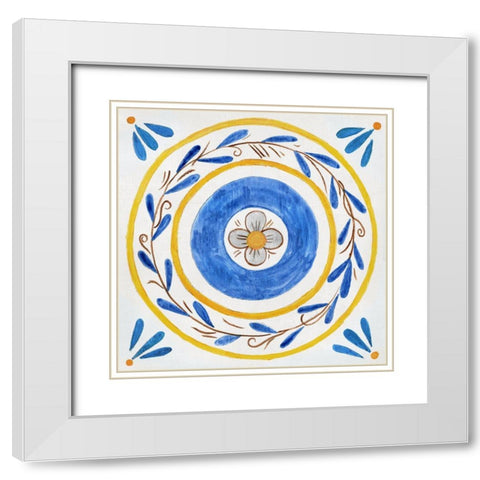 Odyssey Tile II White Modern Wood Framed Art Print with Double Matting by Tava Studios
