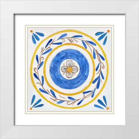 Odyssey Tile II White Modern Wood Framed Art Print with Double Matting by Tava Studios
