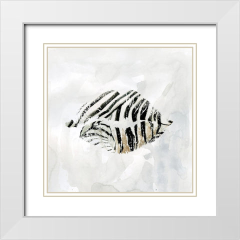 Zebra Kisses I White Modern Wood Framed Art Print with Double Matting by Robinson, Carol