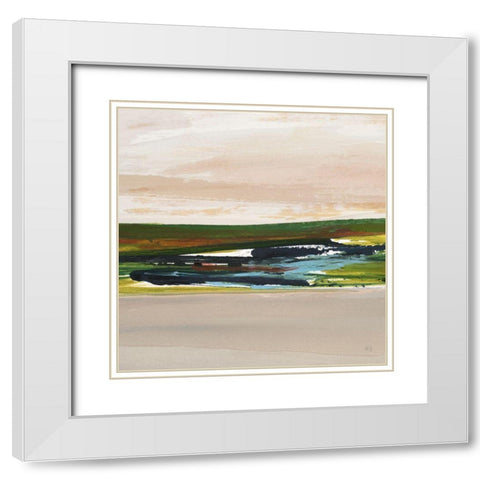 Green Is My Valley I White Modern Wood Framed Art Print with Double Matting by Jill, Susan