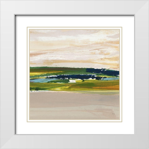 Green Is My Valley II White Modern Wood Framed Art Print with Double Matting by Jill, Susan