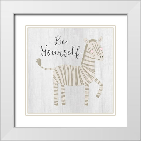 Be Yourself White Modern Wood Framed Art Print with Double Matting by Jill, Susan