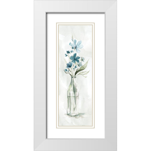 Aqua Sea I White Modern Wood Framed Art Print with Double Matting by Robinson, Carol