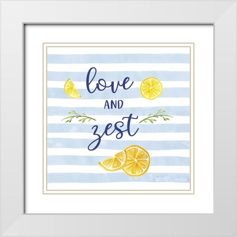 Love and Zest White Modern Wood Framed Art Print with Double Matting by Robinson, Carol