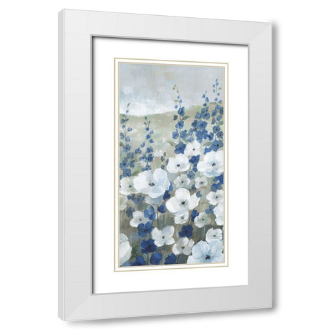 New Meadows Flowers II White Modern Wood Framed Art Print with Double Matting by Nan