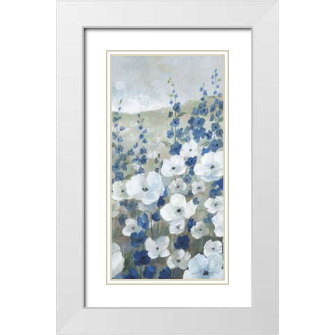 New Meadows Flowers II White Modern Wood Framed Art Print with Double Matting by Nan