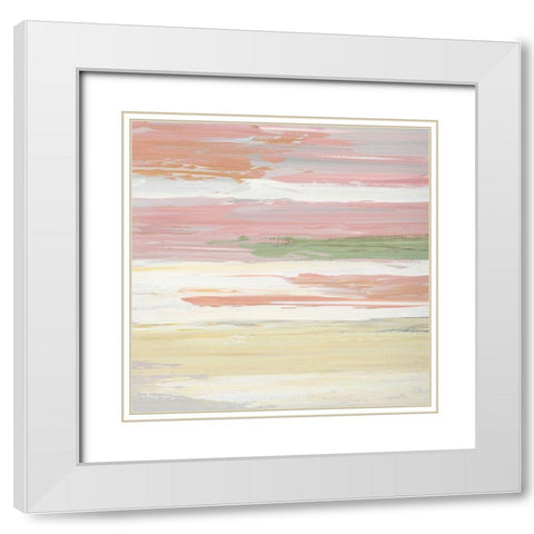 Pastel Sunset II White Modern Wood Framed Art Print with Double Matting by Nan