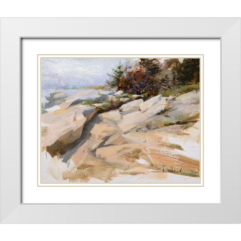 Ocean Point White Modern Wood Framed Art Print with Double Matting by Swatland, Katie