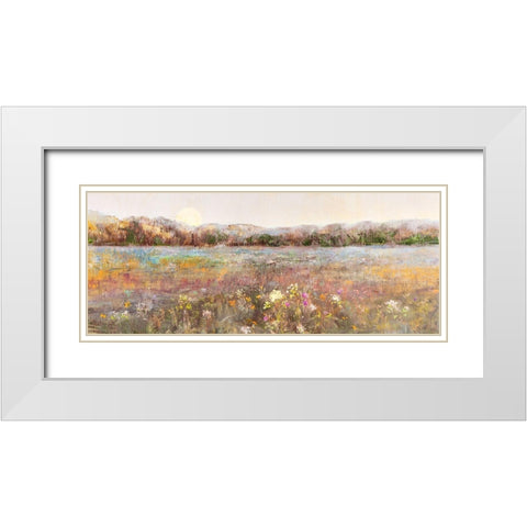 Meadow Sunrise White Modern Wood Framed Art Print with Double Matting by Swatland, Sally