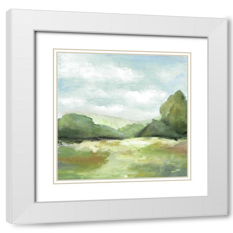 Ridgeline Vintage II White Modern Wood Framed Art Print with Double Matting by Tava Studios
