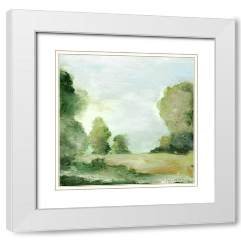 Ridgeline Vintage White Modern Wood Framed Art Print with Double Matting by Tava Studios