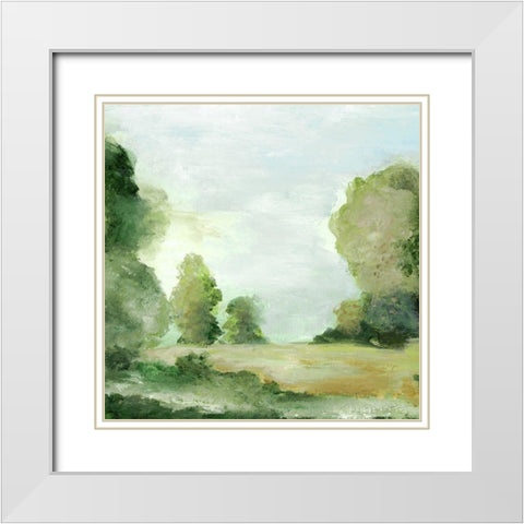 Ridgeline Vintage White Modern Wood Framed Art Print with Double Matting by Tava Studios