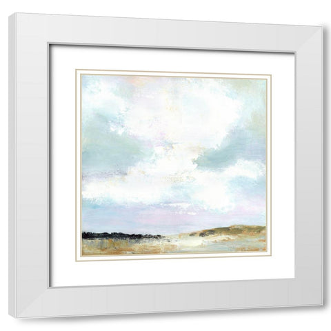 Serenity White Modern Wood Framed Art Print with Double Matting by Tava Studios