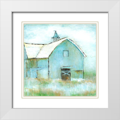 Quiet Field White Modern Wood Framed Art Print with Double Matting by Tava Studios