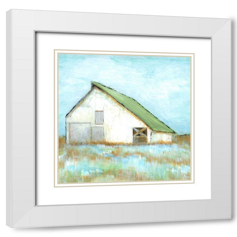 Quiet Pasture White Modern Wood Framed Art Print with Double Matting by Tava Studios