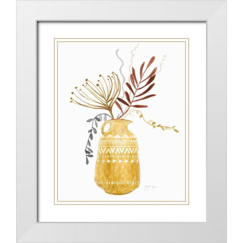 Sunset Meadow Picks I White Modern Wood Framed Art Print with Double Matting by Tava Studios