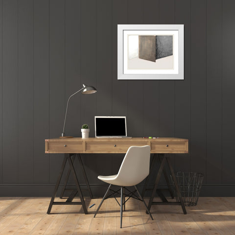 Shape Shift I White Modern Wood Framed Art Print with Double Matting by Tava Studios