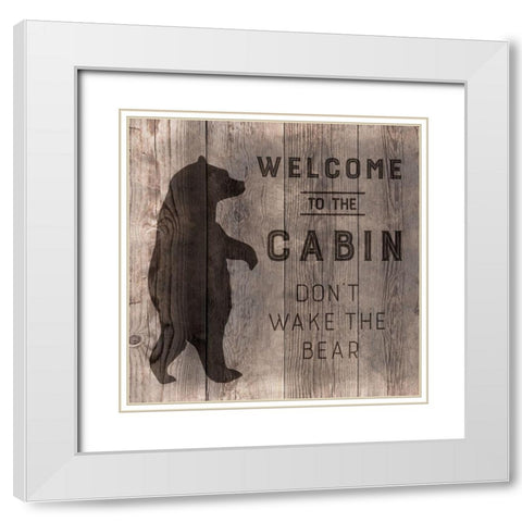 Dont Wake the Bear White Modern Wood Framed Art Print with Double Matting by CAD Designs